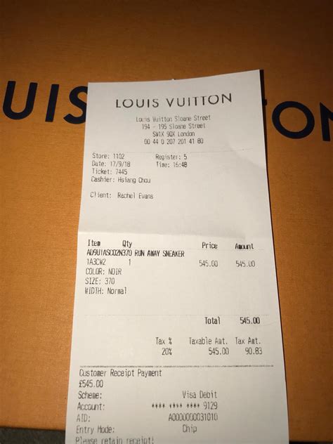 louis vuitton receipt fake